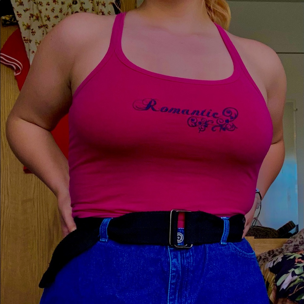 “Romantic” Y2K Halter Tank Top